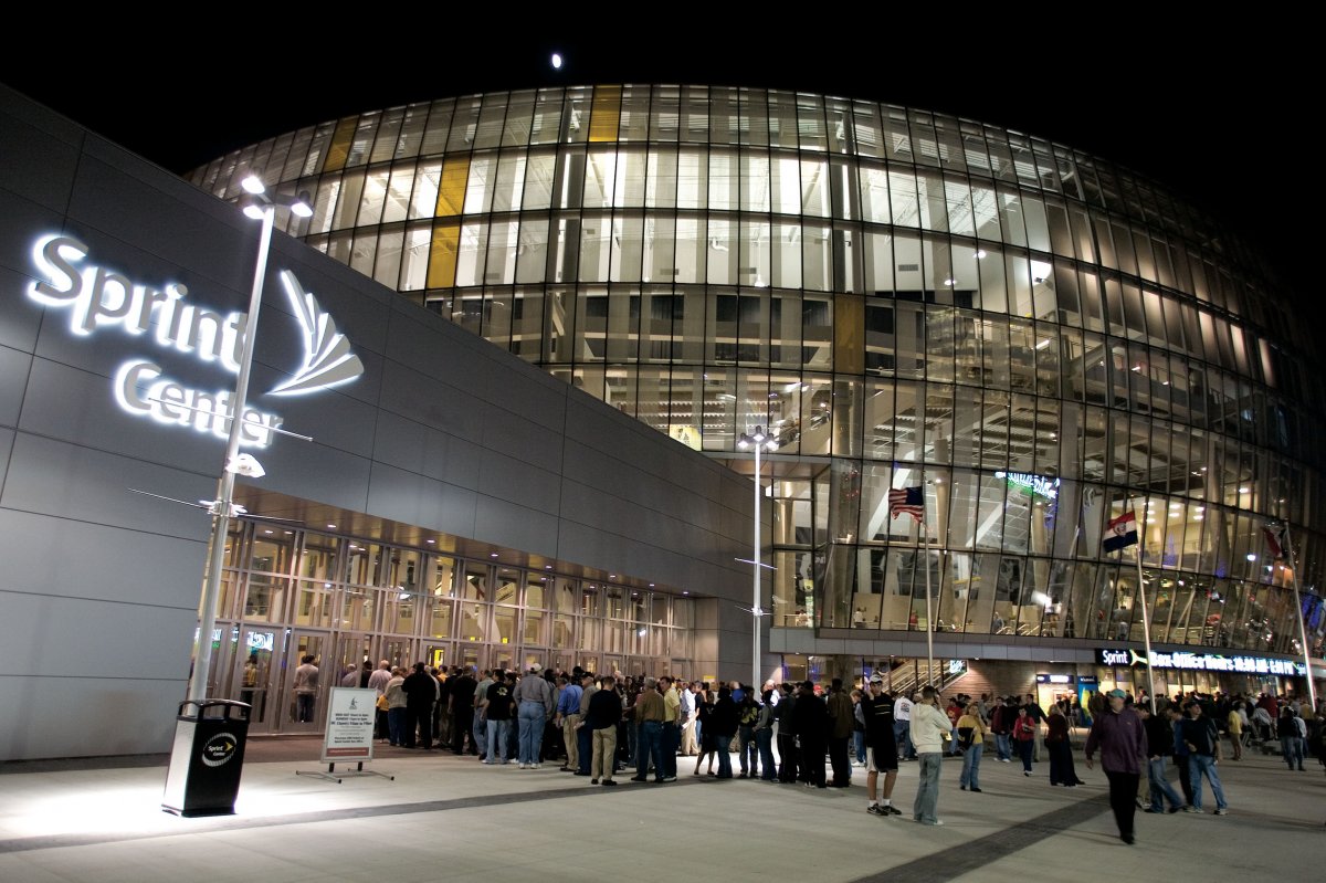 Exterior Image of Sprint Center at night