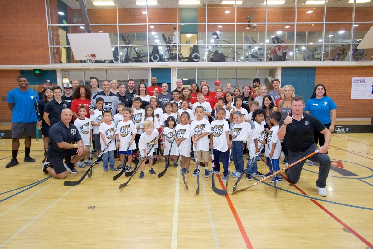 AEG’s LA Kings host a kick-off event to celebrate the official launch of the LA Kings Ball Hockey Program in partnership with Delta Air Lines and Blue Shield of California at the San Pedro & Peninsula YMCA on September 25, 2017.