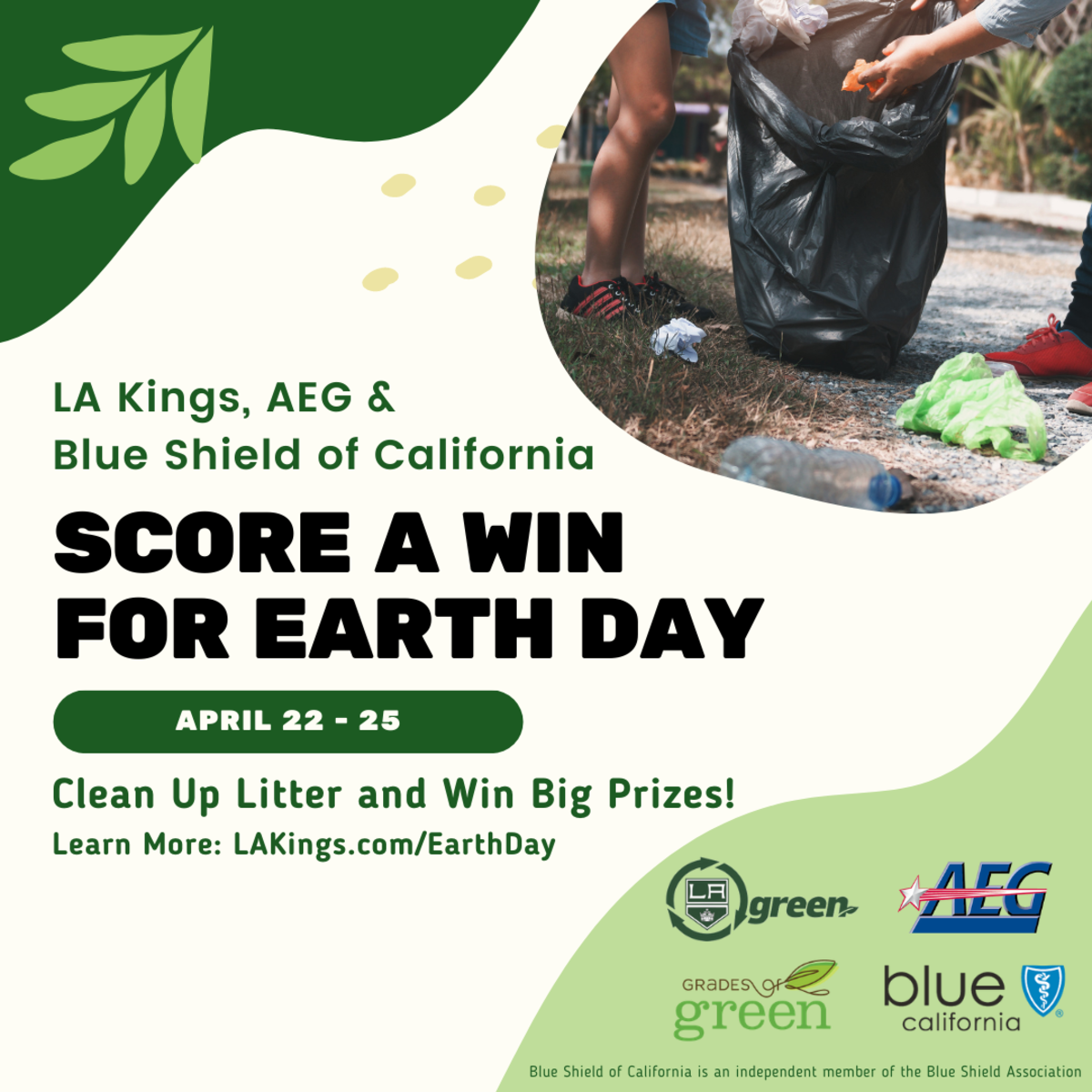 AEG and LA Kings Team Up with Blue Shield of California and Grades of Green to Send Litter to the Penalty Box for Earth Week