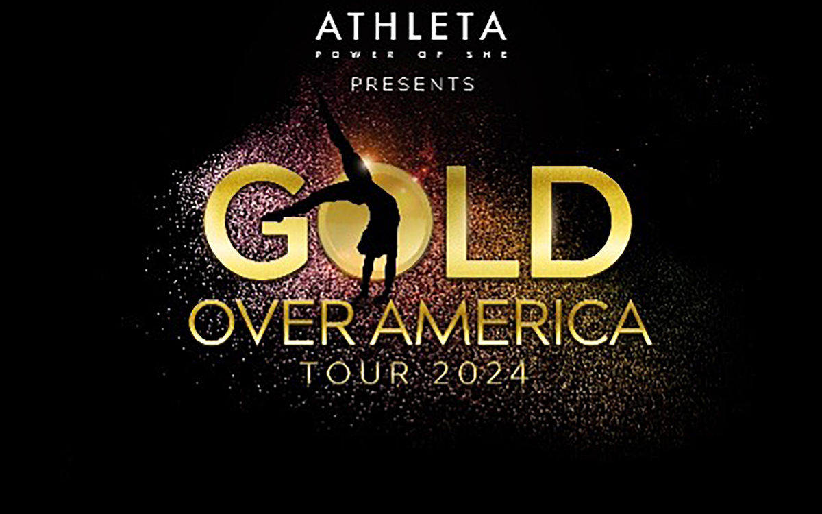 Simone Biles and Athleta Presents Gold Over America Tour Lights Up 30 U.S. Arenas this Fall (Graphic: Business Wire)