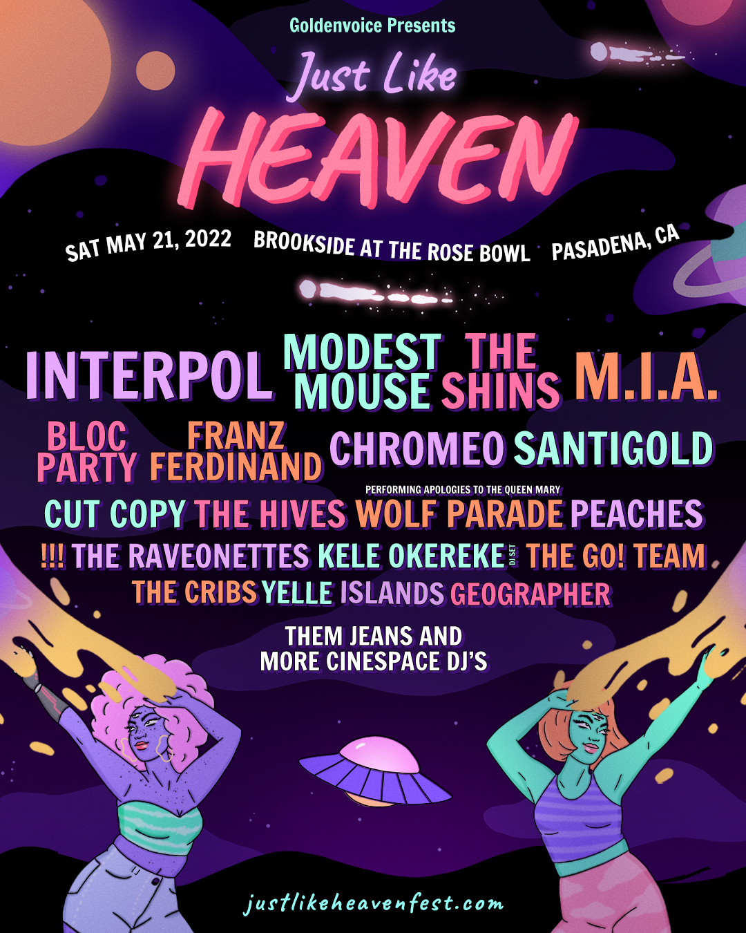 Just Like Heaven Poster featuring the full lineup