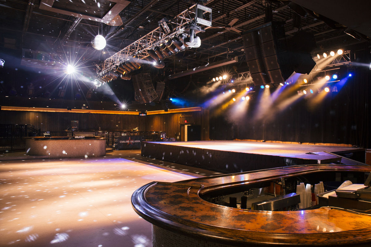 Interior image of the ballroom with no guests