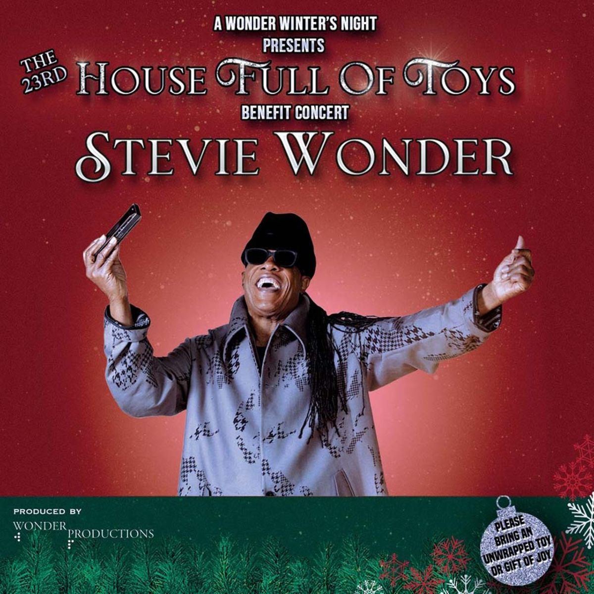 Icon and Superstar, Stevie Wonder returns to Microsoft Theater for his 23rd House Full of Toys Benefit Concert on Saturday Decem