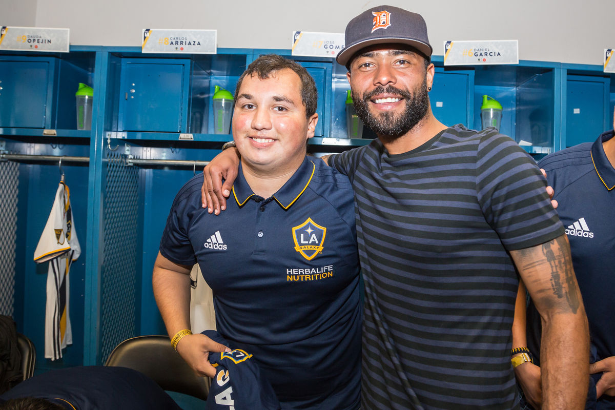 LA Galaxy Captain Ashley Cole and 2017 Special Olympics Unified Athlete Jose Gomez