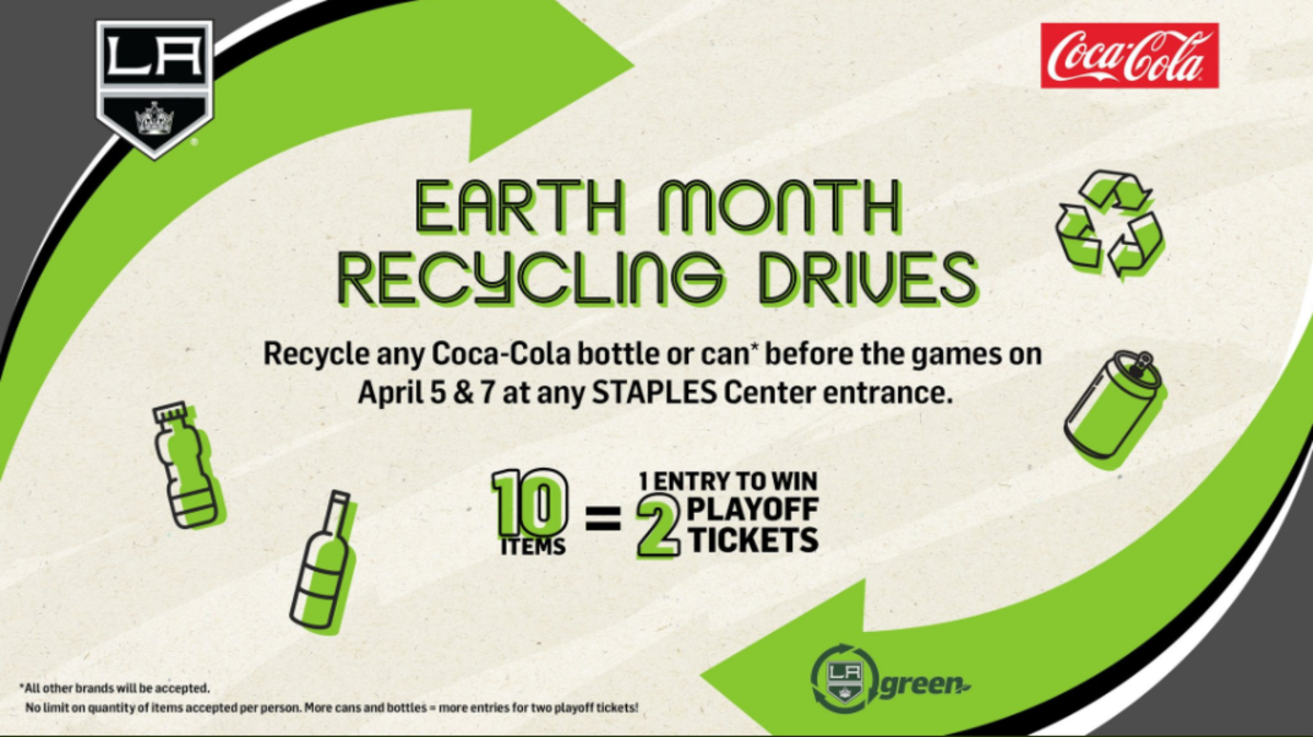 LA Kings Team up With Coca-Cola and STAPLES Center for Earth Month Recycling Drive