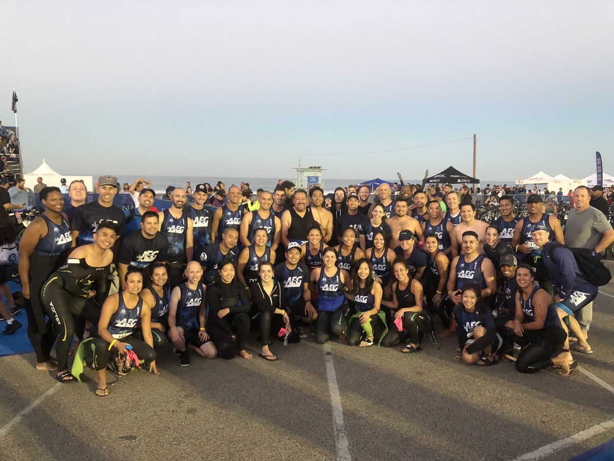 More than 70 AEG employees on the AEG Tri Team competed in a half-mile ocean swim, 17-mile bike ride and four-mile run to benefit Children’s Hospital Los Angeles in conjunction with the race’s Entertainment Industry Challenge at the Nautica Malibu Triathlon in Malibu, Calif. on September, 16, 2018.