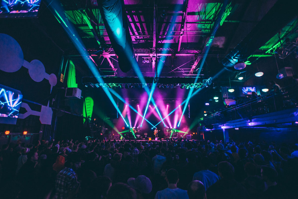 Fans gather during a concert at the Historic Electric Factory in Philadelphia.