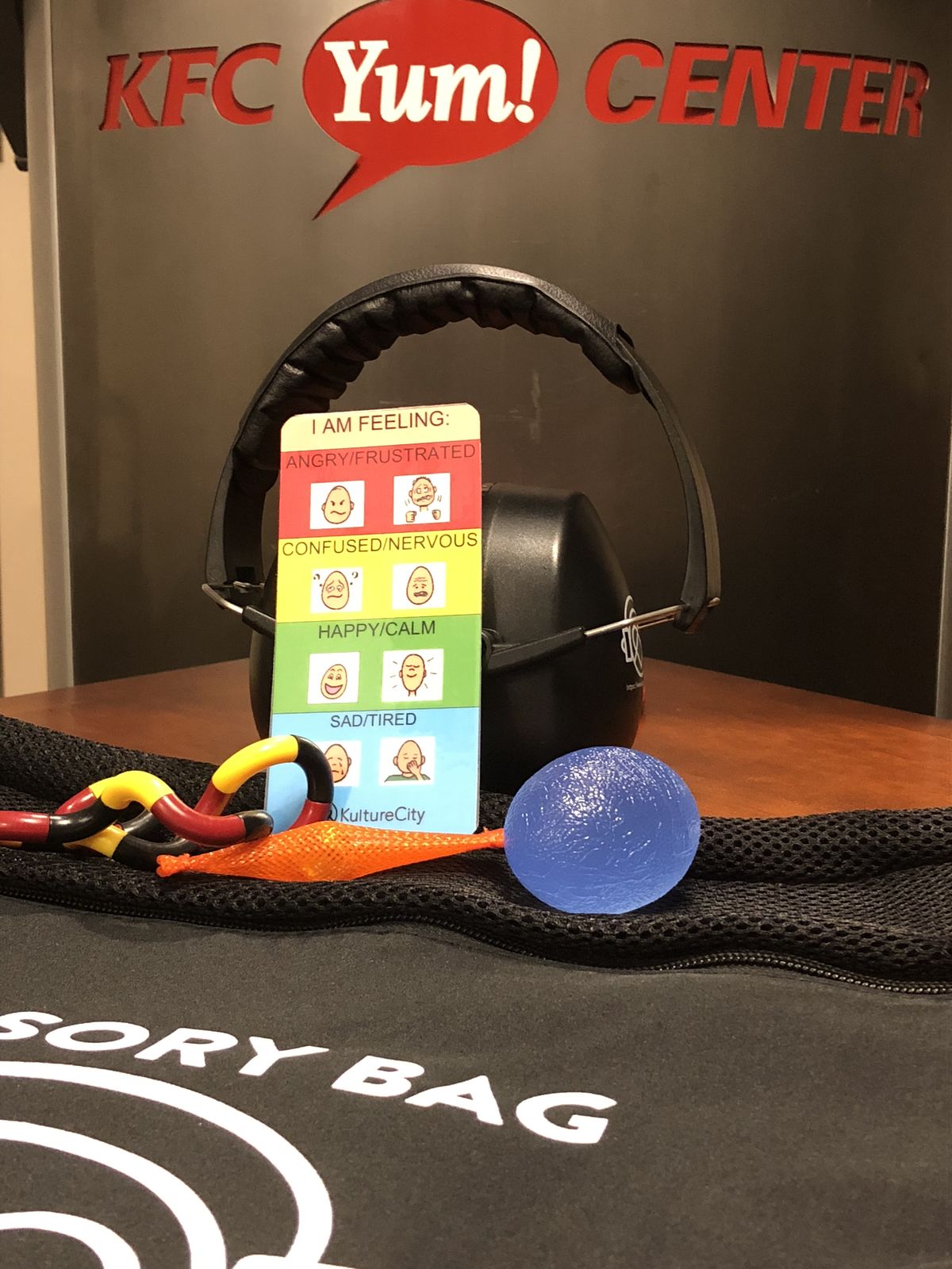 AEG Facilities’ KFC Yum! Center now offers sensory bags, equipped with noise canceling headphones, fidget tools, verbal cue cards and weighted lap pads will also be available to all guests at the venue who may feel overwhelmed by the environment.