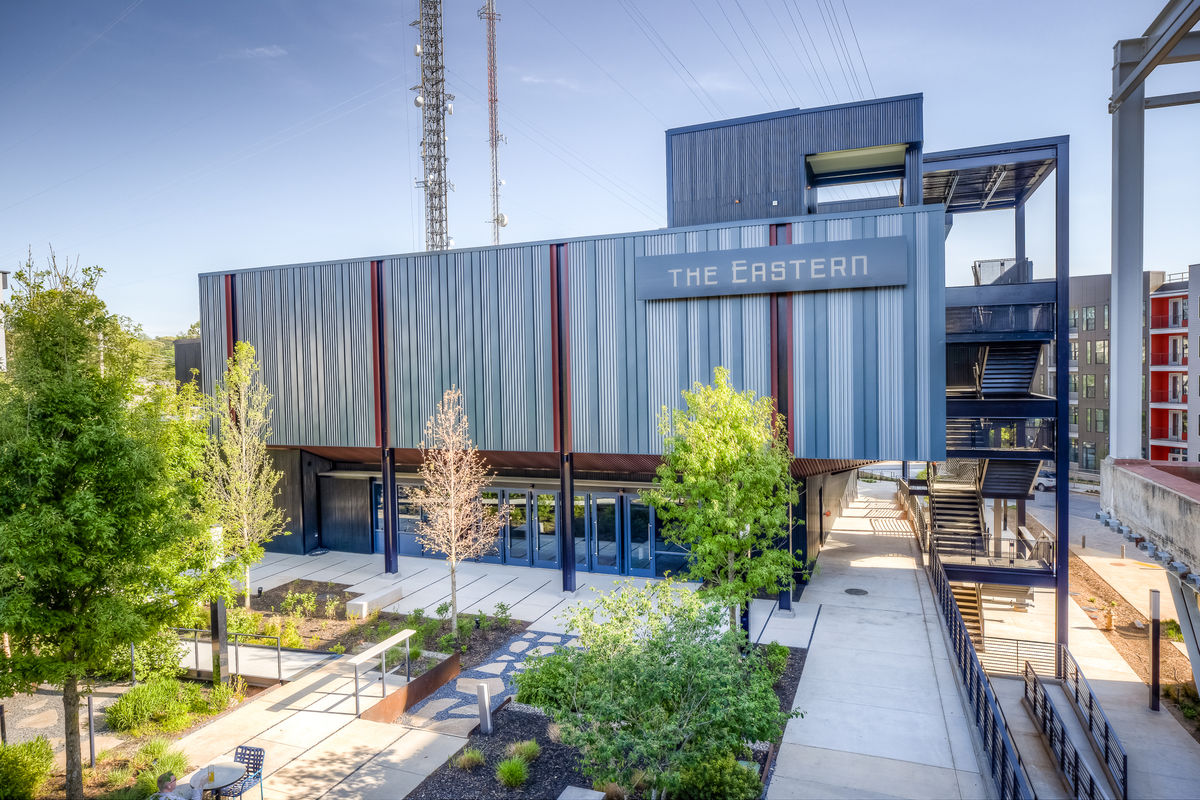 External shot of The Eastern and courtyard in Atlanta, Georgia