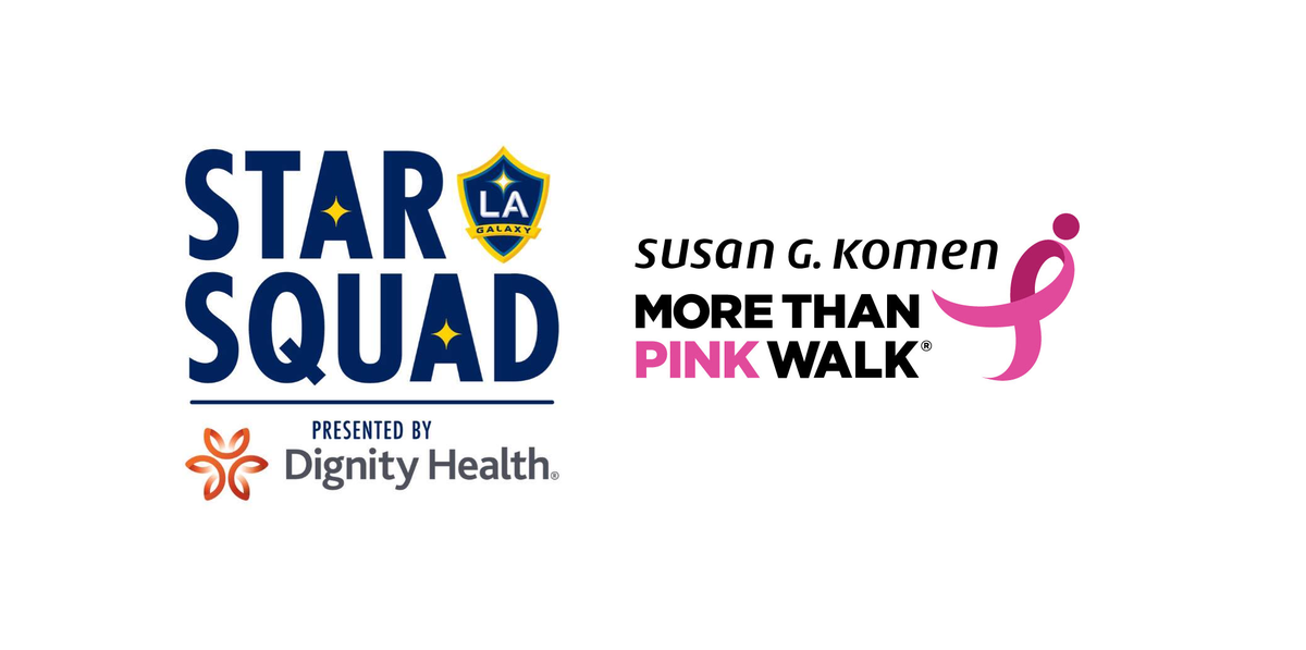 Susan G. Komen logo and LA Galaxy Star Squad logo