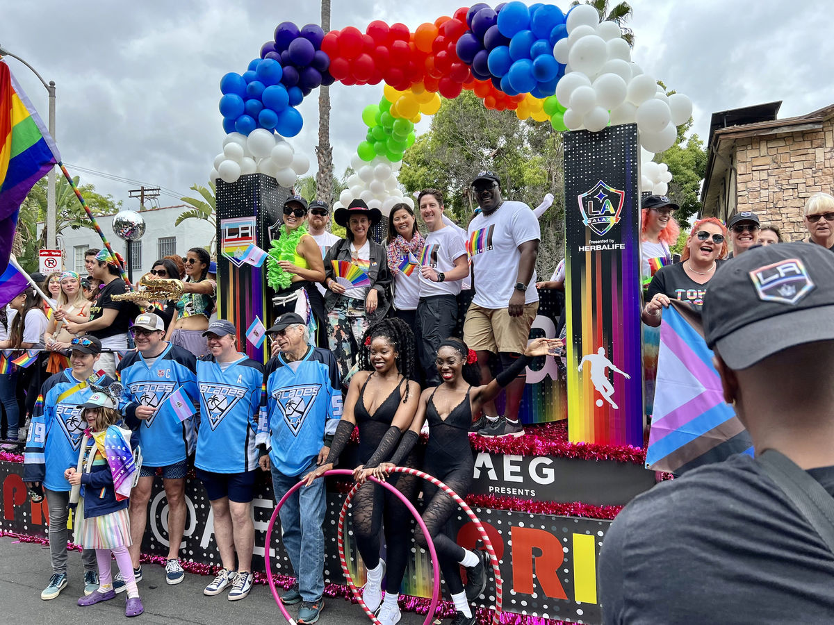 AEG employees march in the 2023 LA Pride Parade
