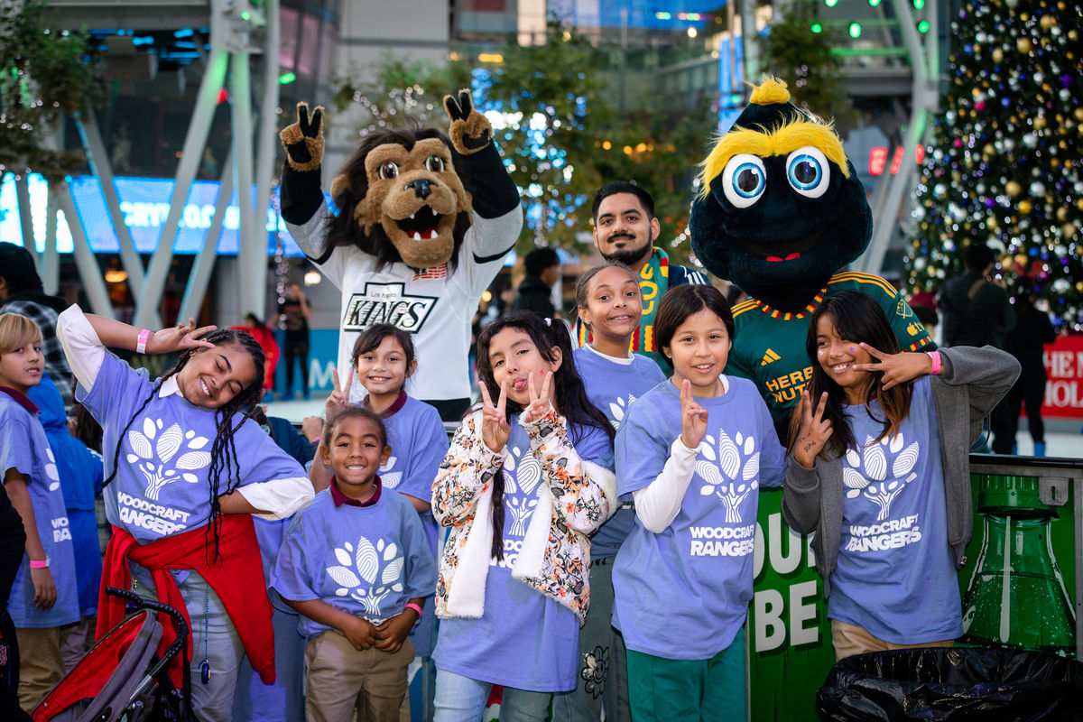 Bailey with local children