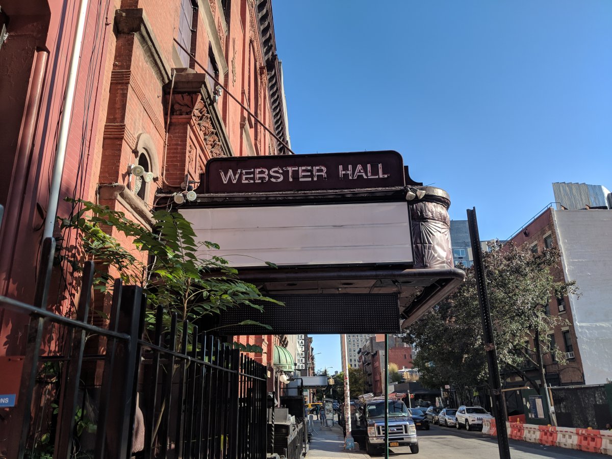 Image of exterior marquee for Webster Hall
