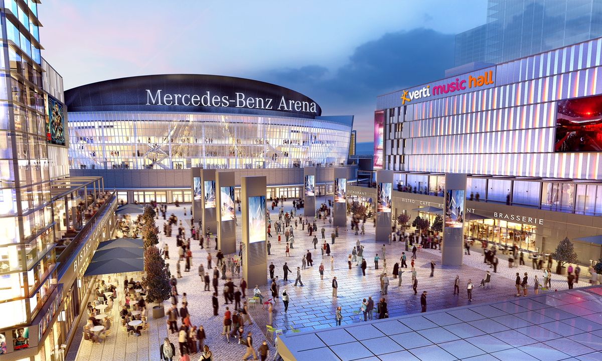 Image of Mercedes Platz district outside the arena in Germany