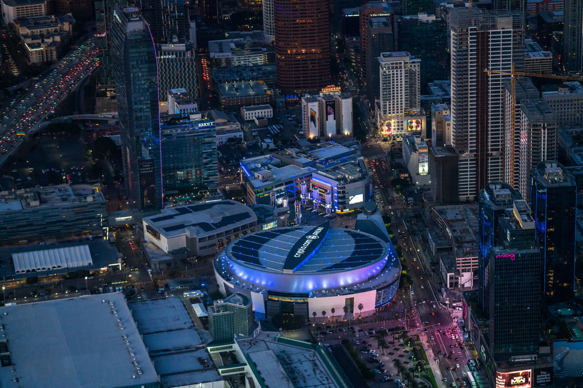 Overhead image of LA Live 
