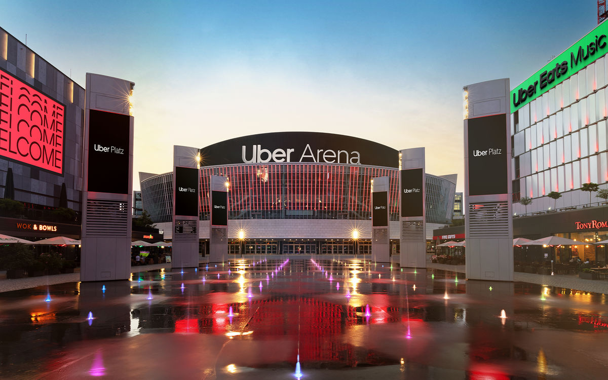 AEG’s iconic two venues in Berlin as well as the surrounding entertainment district will now be known as Uber Arena, Uber Eats