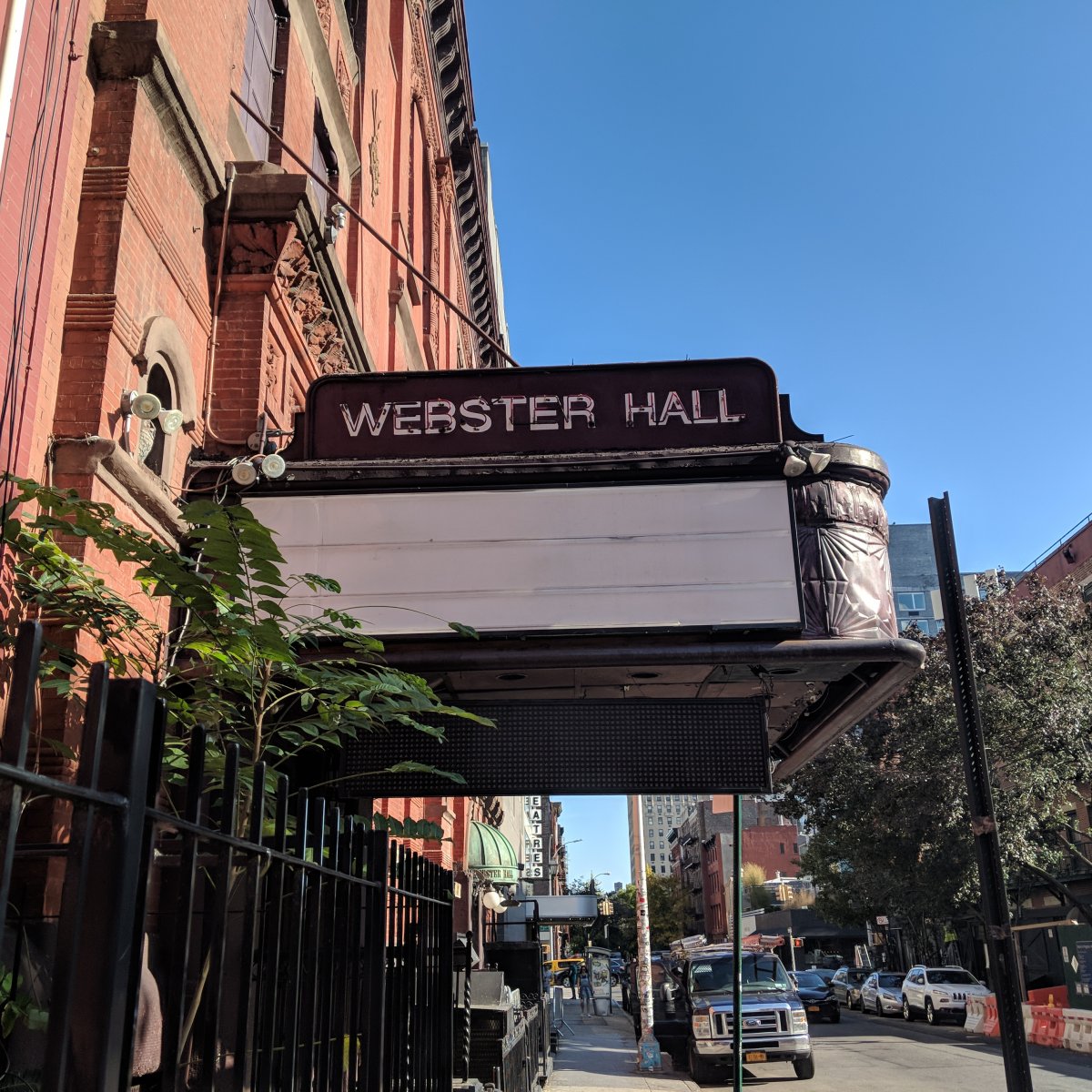 Image of exterior marquee for Webster Hall